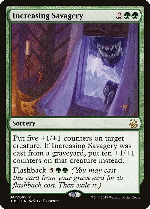 Increasing Savagery, carta Magic di tipo Sorcery illustrata da Steve Prescott