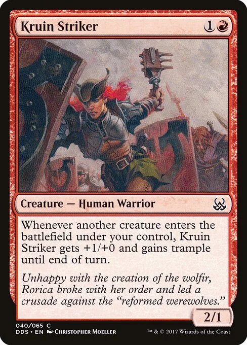 Kruin Striker, carta Magic di tipo Creature — Human Warrior illustrata da Christopher Moeller
