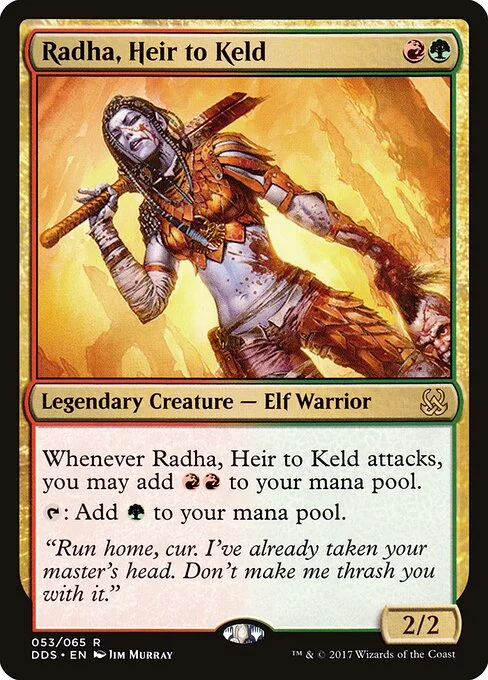 Radha, Heir to Keld, carta Magic di tipo Legendary Creature — Elf Warrior illustrata da Jim Murray