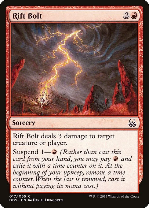 Rift Bolt, carta Magic di tipo Sorcery illustrata da Daniel Ljunggren