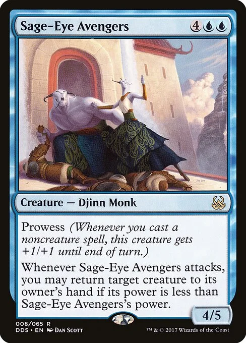 Sage-Eye Avengers, carta Magic di tipo Creature — Djinn Monk illustrata da Dan Murayama Scott