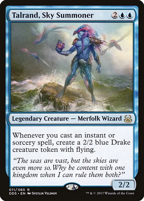 Talrand, Sky Summoner, carta Magic di tipo Legendary Creature — Merfolk Wizard illustrata da Svetlin Velinov