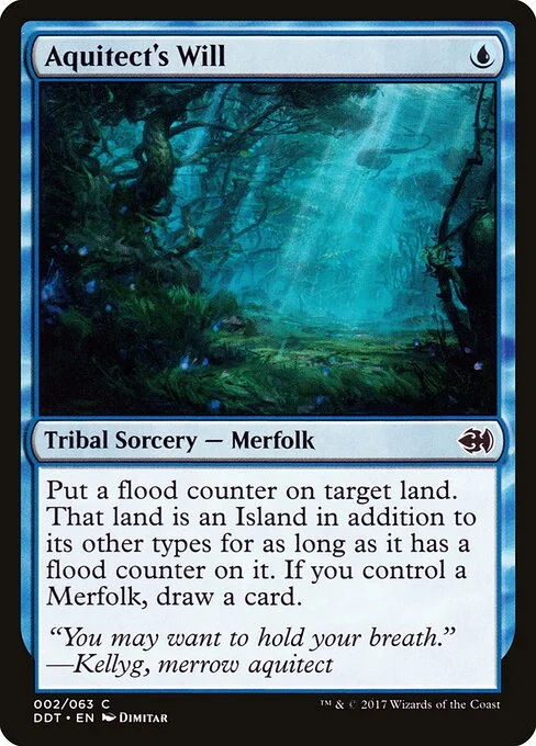 Aquitect's Will, carta Magic di tipo Kindred Sorcery — Merfolk illustrata da Dimitar Marinski