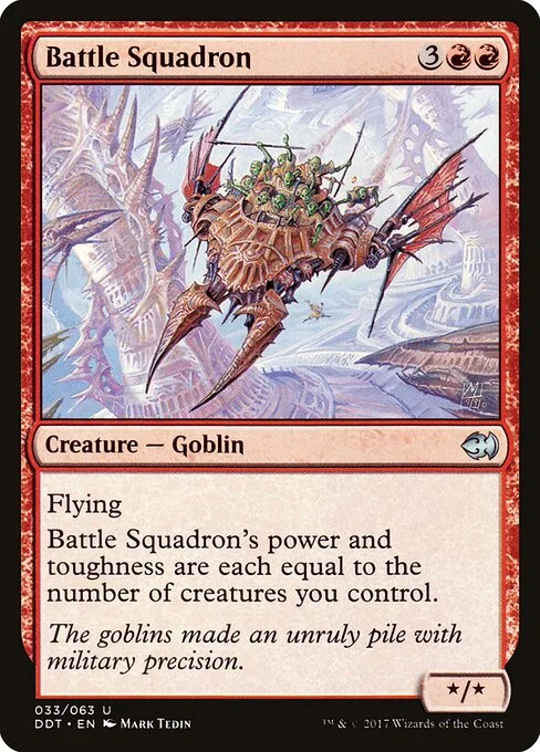Battle Squadron, carta Magic di tipo Creature — Goblin illustrata da Mark Tedin