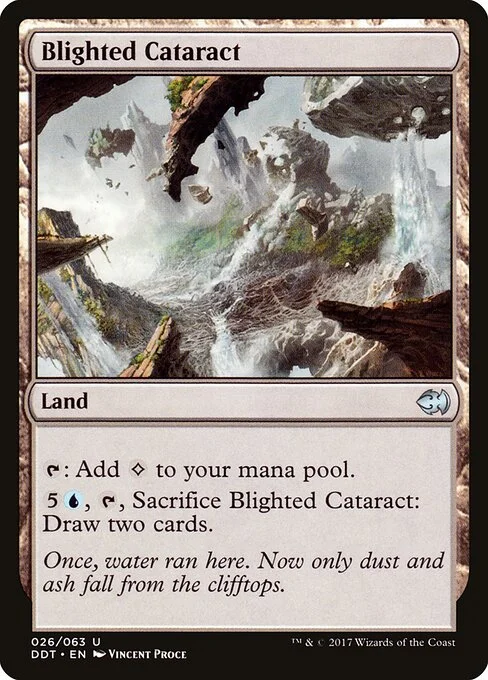 Blighted Cataract, carta Magic di tipo Land illustrata da Vincent Proce