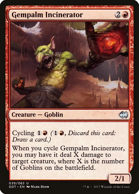Gempalm Incinerator, carta Magic di tipo Creature — Goblin illustrata da Mark Behm