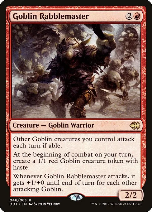 Goblin Rabblemaster, carta Magic di tipo Creature — Goblin Warrior illustrata da Svetlin Velinov