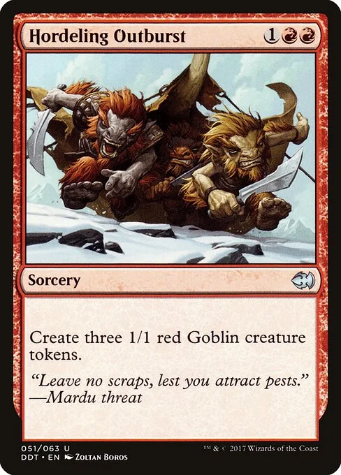 Hordeling Outburst, carta Magic di tipo Sorcery illustrata da Zoltan Boros