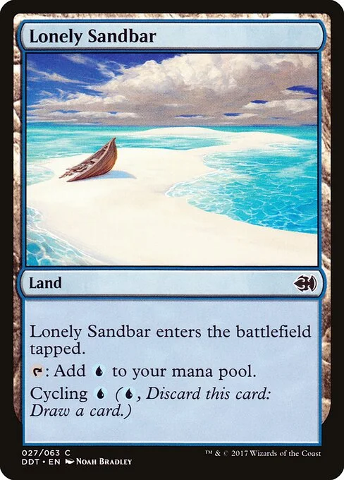 Lonely Sandbar, carta Magic di tipo Land illustrata da Noah Bradley