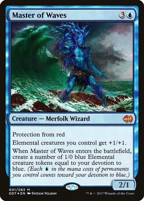Master of Waves, carta Magic di tipo Creature — Merfolk Wizard illustrata da Svetlin Velinov