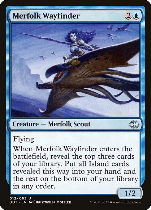 Merfolk Wayfinder, carta Magic di tipo Creature — Merfolk Scout illustrata da Christopher Moeller