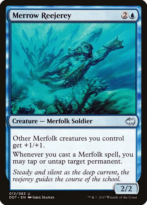 Merrow Reejerey, carta Magic di tipo Creature — Merfolk Soldier illustrata da Greg Staples