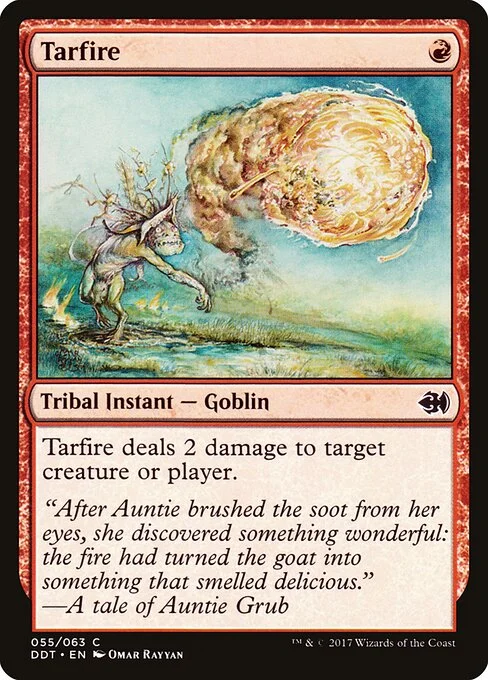 Tarfire, carta Magic di tipo Kindred Instant — Goblin illustrata da Omar Rayyan