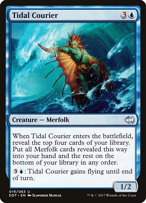 Tidal Courier, carta Magic di tipo Creature — Merfolk illustrata da Slawomir Maniak