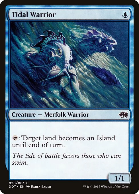Tidal Warrior, carta Magic di tipo Creature — Merfolk Warrior illustrata da Daren Bader