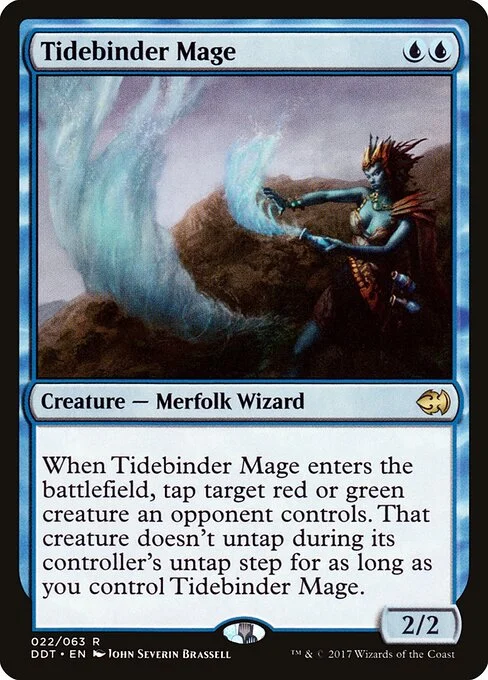 Tidebinder Mage, carta Magic di tipo Creature — Merfolk Wizard illustrata da John Severin Brassell