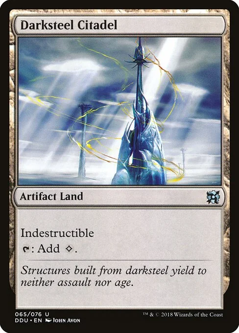Darksteel Citadel, carta Magic di tipo Artifact Land illustrata da John Avon