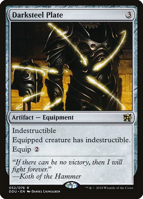 Darksteel Plate, carta Magic di tipo Artifact — Equipment illustrata da Daniel Ljunggren