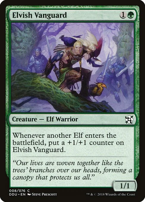 Elvish Vanguard, carta Magic di tipo Creature — Elf Warrior illustrata da Steve Prescott
