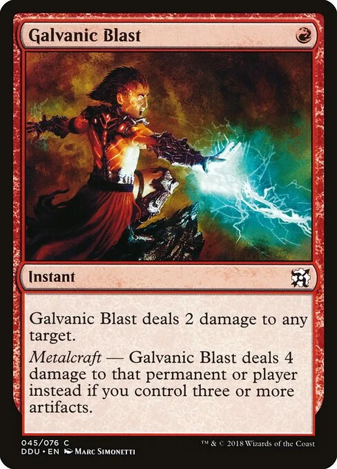 Galvanic Blast, carta Magic di tipo Instant illustrata da Marc Simonetti