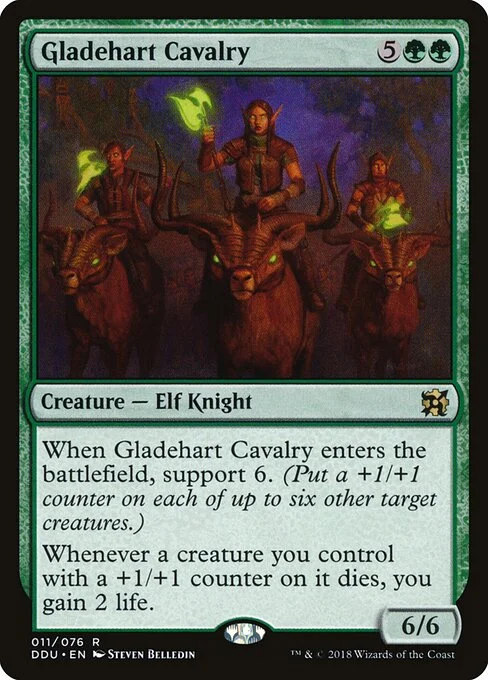 Gladehart Cavalry, carta Magic di tipo Creature — Elf Knight illustrata da Steven Belledin