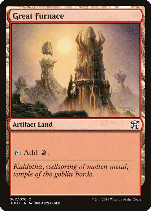 Great Furnace, carta Magic di tipo Artifact Land illustrata da Rob Alexander