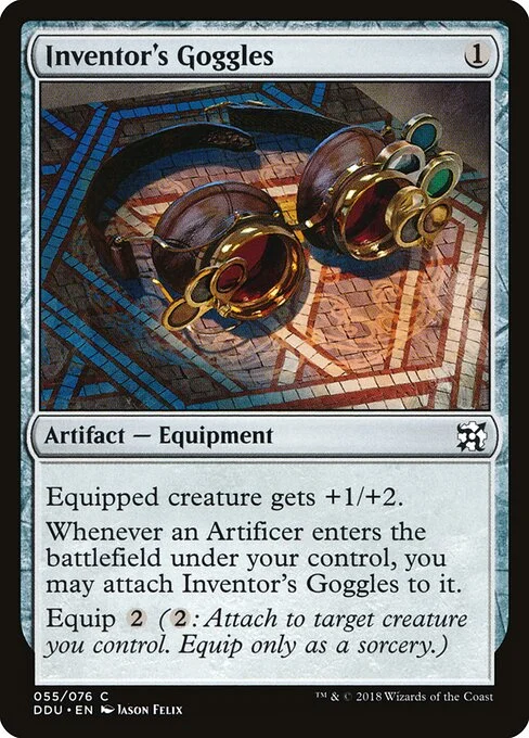 Inventor's Goggles, carta Magic di tipo Artifact — Equipment illustrata da Jason Felix
