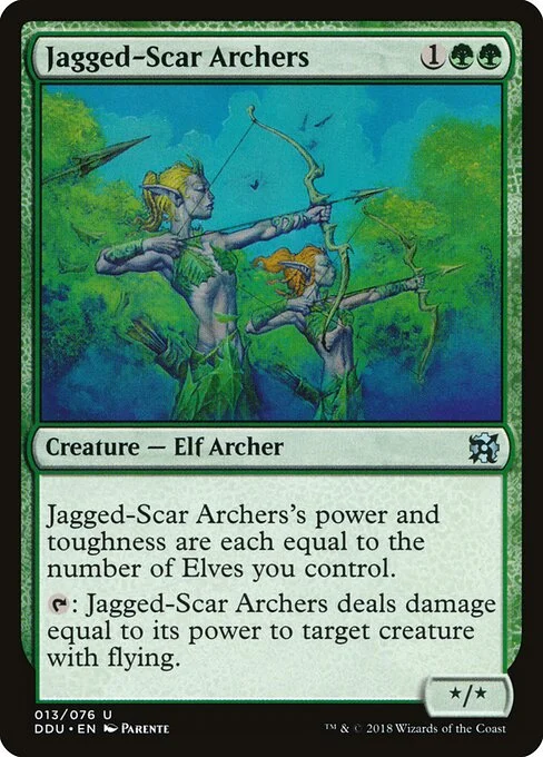 Jagged-Scar Archers, carta Magic di tipo Creature — Elf Archer illustrata da Paolo Parente
