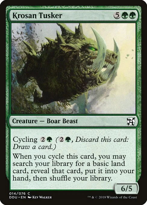 Krosan Tusker, carta Magic di tipo Creature — Boar Beast illustrata da Kev Walker