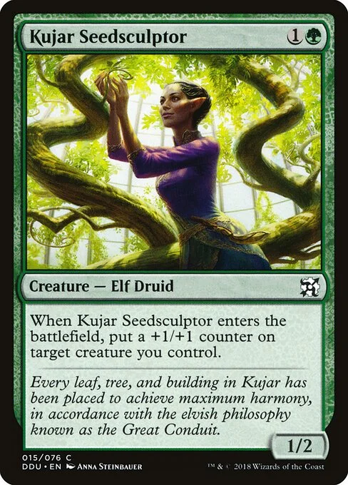 Kujar Seedsculptor, carta Magic di tipo Creature — Elf Druid illustrata da Anna Steinbauer