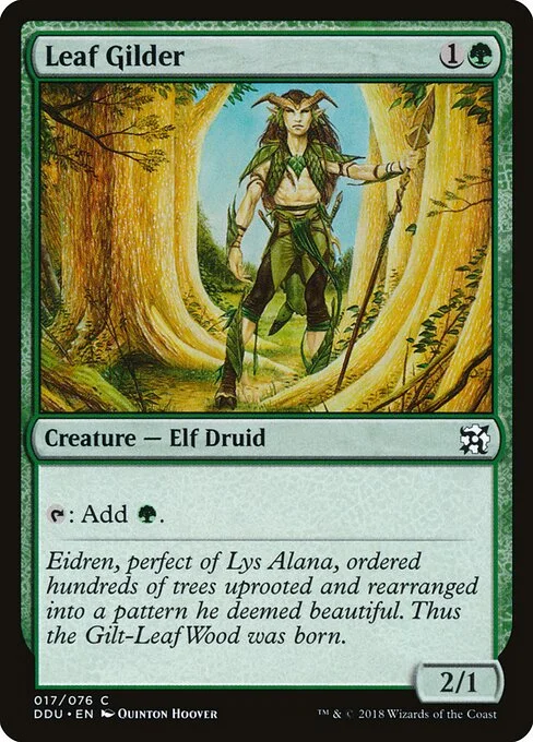 Leaf Gilder, carta Magic di tipo Creature — Elf Druid illustrata da Quinton Hoover