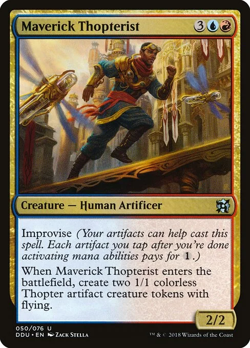 Maverick Thopterist, carta Magic di tipo Creature — Human Artificer illustrata da Zack Stella