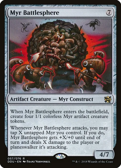 Myr Battlesphere, carta Magic di tipo Artifact Creature — Myr Construct illustrata da Franz Vohwinkel