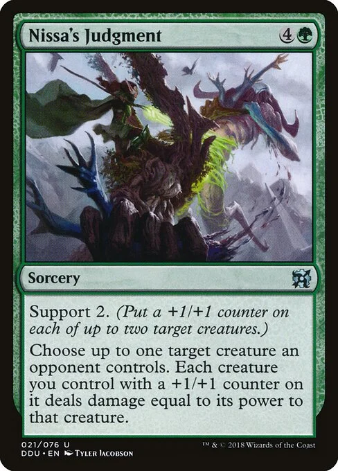 Nissa's Judgment, carta Magic di tipo Sorcery illustrata da Tyler Jacobson