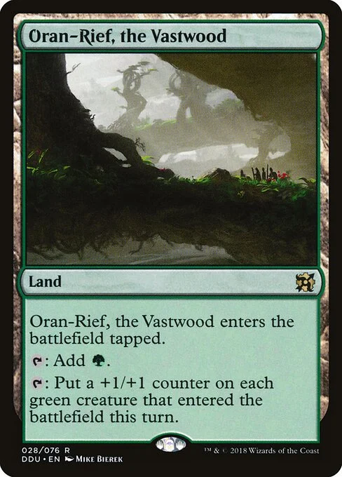Oran-Rief, the Vastwood, carta Magic di tipo Land illustrata da Mike Bierek