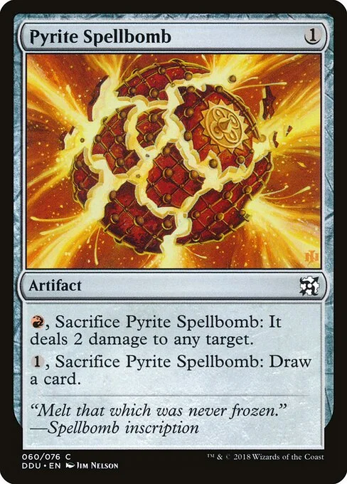 Pyrite Spellbomb, carta Magic di tipo Artifact illustrata da Jim Nelson