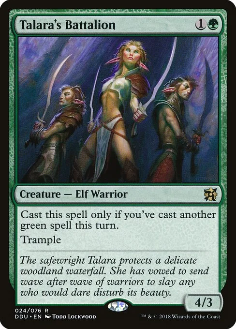Talara's Battalion, carta Magic di tipo Creature — Elf Warrior illustrata da Todd Lockwood