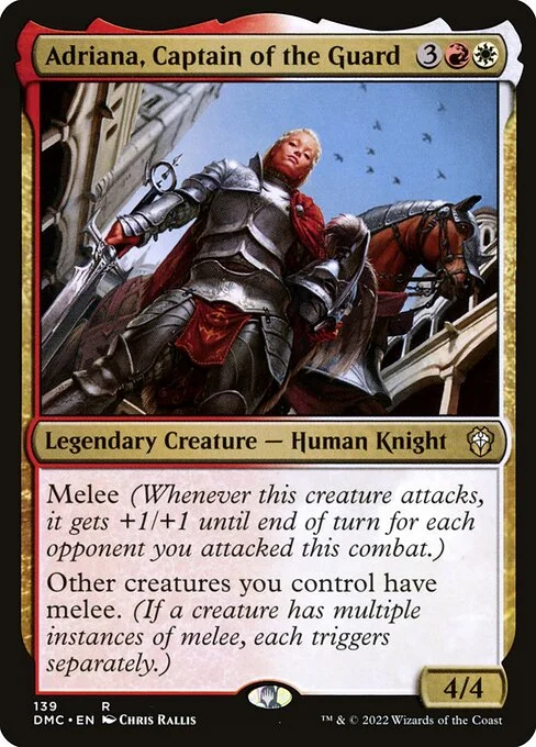 Adriana, Captain of the Guard, carta Magic di tipo Legendary Creature — Human Knight illustrata da Chris Rallis