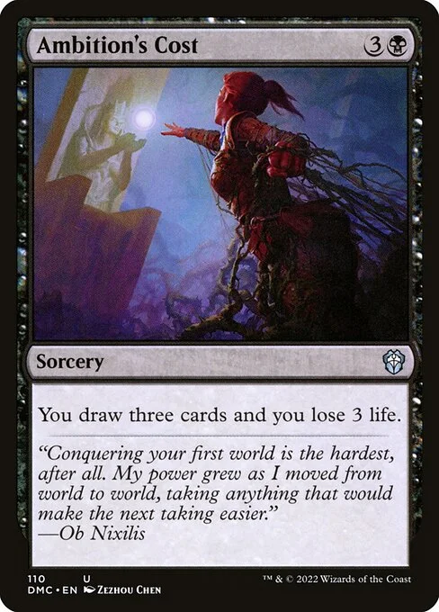 Ambition's Cost, carta Magic di tipo Sorcery illustrata da Zezhou Chen