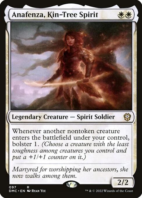 Anafenza, Kin-Tree Spirit, carta Magic di tipo Legendary Creature — Spirit Soldier illustrata da Ryan Yee