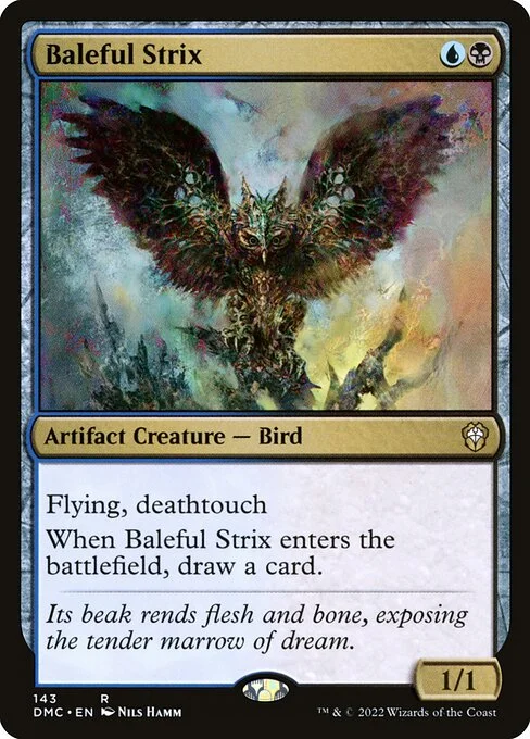 Baleful Strix, carta Magic di tipo Artifact Creature — Bird illustrata da Nils Hamm