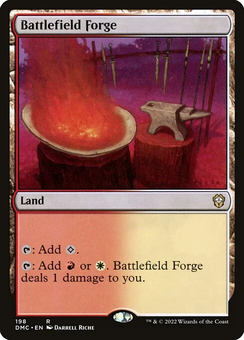 Battlefield Forge, carta Magic di tipo Land illustrata da Darrell Riche