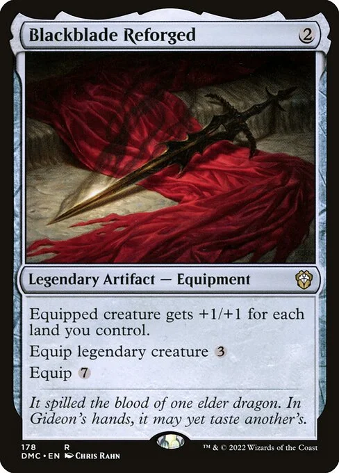 Blackblade Reforged, carta Magic di tipo Legendary Artifact — Equipment illustrata da Chris Rahn