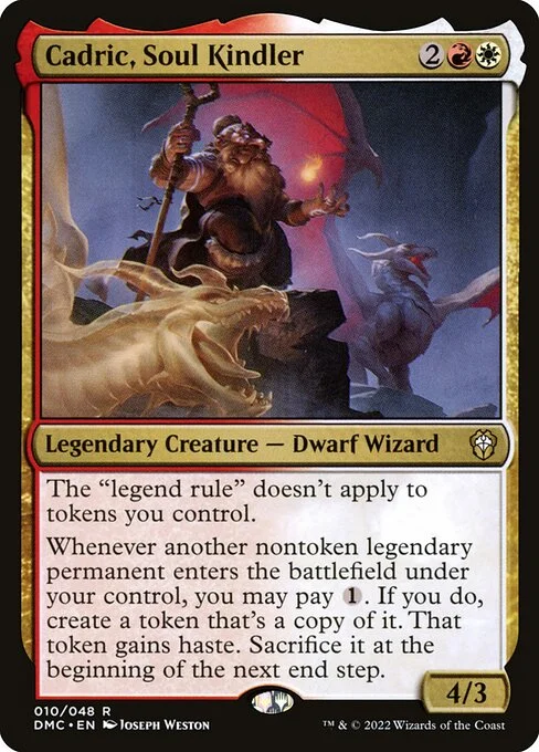 Cadric, Soul Kindler, carta Magic di tipo Legendary Creature — Dwarf Wizard illustrata da Joseph Weston
