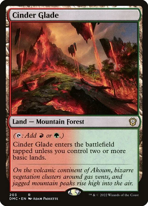 Cinder Glade, carta Magic di tipo Land — Mountain Forest illustrata da Adam Paquette