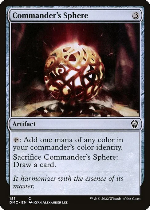 Commander's Sphere, carta Magic di tipo Artifact illustrata da Ryan Alexander Lee
