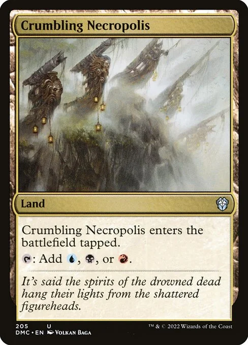 Crumbling Necropolis, carta Magic di tipo Land illustrata da Volkan Baǵa