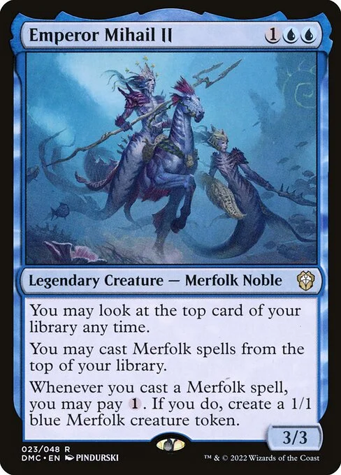 Emperor Mihail II, carta Magic di tipo Legendary Creature — Merfolk Noble illustrata da PINDURSKI