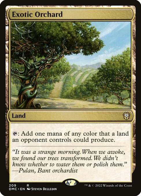 Exotic Orchard, carta Magic di tipo Land illustrata da Steven Belledin