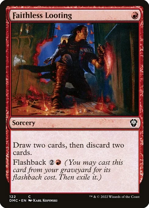Faithless Looting, carta Magic di tipo Sorcery illustrata da Karl Kopinski